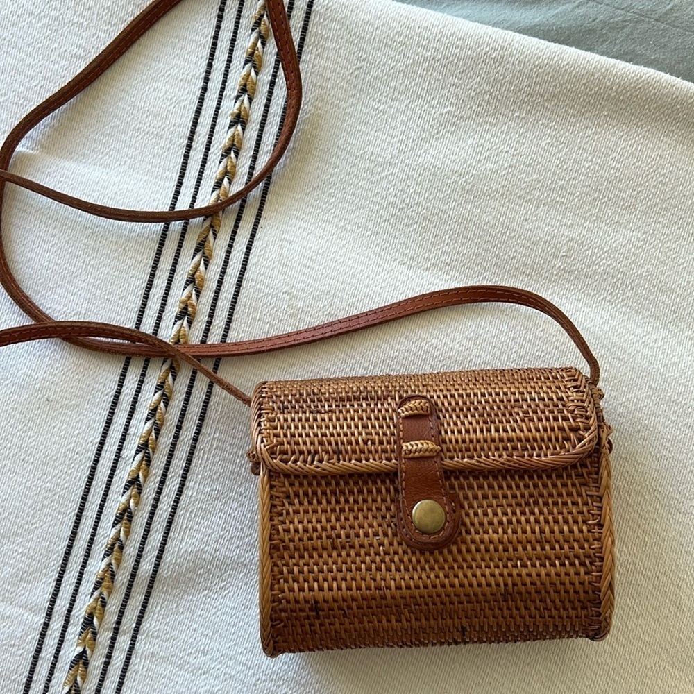 Wicker Rattan Crossbody Small Bag